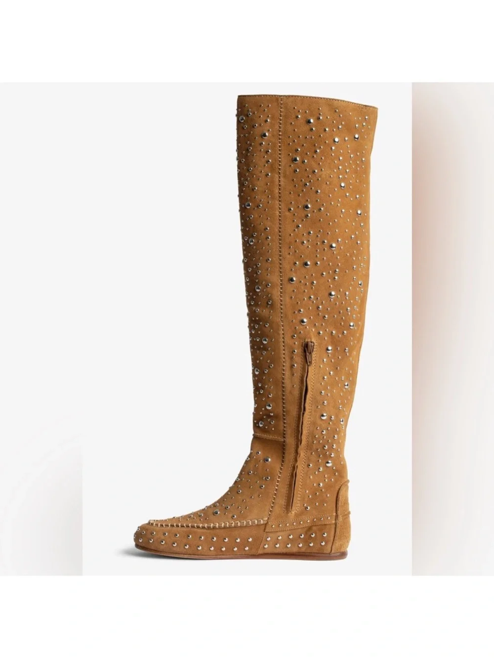 $1198 Zadig & Voltaire Santa Dream Studs High Boots Size 39 NEW